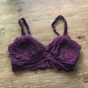Mudd Brand Purple Bralette, Medium, Adjustable